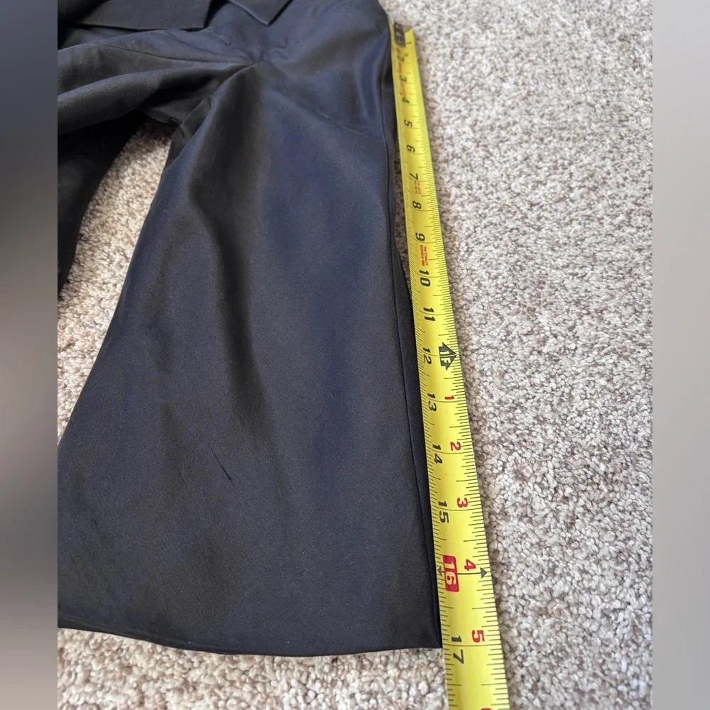 Talbot's Pure Silk One Button Blazer Jacket Cropped Black Size 6 - Picture 9 of 11